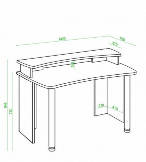 Стол компьютерный Домино Лайт СКЛ-Софт140+НКИЛ140 в Пойковском - poikovskii.mebel24.online | фото 3