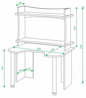 Стол компьютерный Домино lite СКЛ-Игр120 в Пойковском - poikovskii.mebel24.online | фото 2