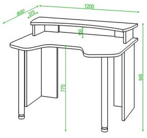 Стол компьютерный Домино Lite СКЛ-Игр120+НКИЛ120 в Пойковском - poikovskii.mebel24.online | фото 2