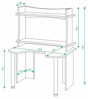 Стол компьютерный Домино Lite СКЛ-Игр120+НКИЛ120ВЛ в Пойковском - poikovskii.mebel24.online | фото 2