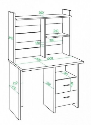 Стол компьютерный Домино Lite СКЛ-Прям100Р+НКЛ-100 в Пойковском - poikovskii.mebel24.online | фото 2