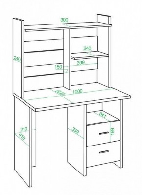 Стол компьютерный Домино Lite СКЛ-Прям100Р+НКЛ-100 в Пойковском - poikovskii.mebel24.online | фото 2