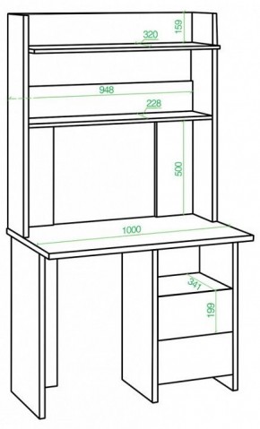 Стол компьютерный Домино Lite СКЛ-Прям100Р+НКЛХ-100 в Пойковском - poikovskii.mebel24.online | фото 2
