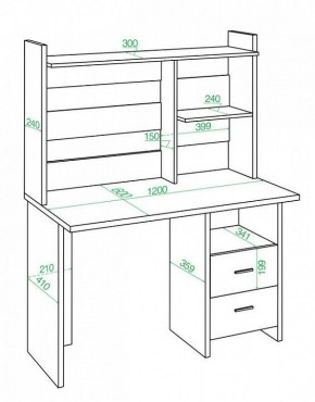 Стол компьютерный Домино Lite СКЛ-Прям120Р+НКЛ-120 в Пойковском - poikovskii.mebel24.online | фото 2