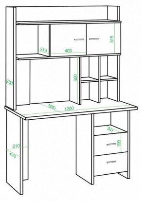 Стол компьютерный Домино Lite СКЛ-Прям120Р+НКЛХ-120 в Пойковском - poikovskii.mebel24.online | фото 2