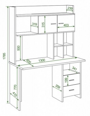 Стол компьютерный Домино Lite СКЛ-Прям130+НКЛХ-130 в Пойковском - poikovskii.mebel24.online | фото 2