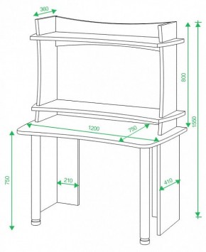 Стол компьютерный Домино Lite СКЛ-Софт120+НКИЛ120 в Пойковском - poikovskii.mebel24.online | фото 2