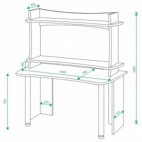 Стол компьютерный Домино Lite СКЛ-Софт140+НКИЛ140 в Пойковском - poikovskii.mebel24.online | фото 2