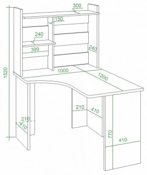 Стол компьютерный Домино Lite СКЛ-Угл120+НКЛ-100 в Пойковском - poikovskii.mebel24.online | фото 2