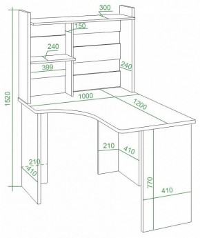 Стол компьютерный Домино Lite СКЛ-Угл120+НКЛ-100 в Пойковском - poikovskii.mebel24.online | фото 2