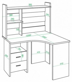 Стол компьютерный Домино Lite СКЛ-Угл120+НКЛХ-120 в Пойковском - poikovskii.mebel24.online | фото 2