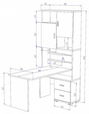 Стол компьютерный Домино СР-720/160 в Пойковском - poikovskii.mebel24.online | фото 2