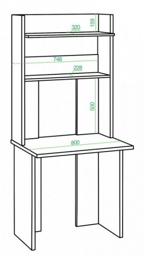 Стол компьютерный Нельсон Lite СКЛ-Прям80+НКЛХ 80 в Пойковском - poikovskii.mebel24.online | фото 2