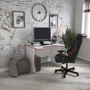 Стол компьютерный ВАРДИГ K2 100x82, белый/красный в Пойковском - poikovskii.mebel24.online | фото 4