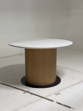 Стол MESA D120 цвет БЕЛЫЙ МРАМОР M326 / Каркас OAK, ®DISAUR в Пойковском - poikovskii.mebel24.online | фото 3