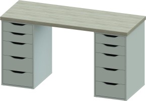Стол письменный Ингар 2/55 140x75x55, дуб беленый/белый в Пойковском - poikovskii.mebel24.online | фото 2
