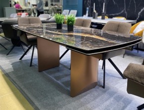 Стол ПУАНТО 200 TITANIUM LAWA NERO, керамика / МЕДЬ каркас М-City в Пойковском - poikovskii.mebel24.online | фото 2
