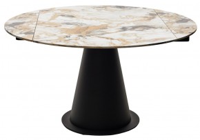 Стол TERAMO 135 GLOSS GRAND JADE SOLID CERAMIC, керамика, поворотн.механизм / Черный каркас, ®DISAUR в Пойковском - poikovskii.mebel24.online | фото