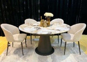 Стол TERAMO 135 GLOSS GRAND JADE SOLID CERAMIC, керамика, поворотн.механизм / Черный каркас, ®DISAUR в Пойковском - poikovskii.mebel24.online | фото 2