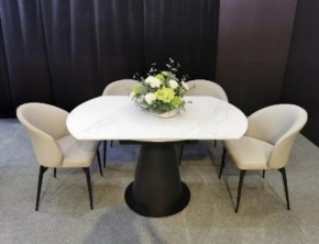 Стол TERAMO 135 GLOSS GRAND JADE SOLID CERAMIC, керамика, поворотн.механизм / Черный каркас, ®DISAUR в Пойковском - poikovskii.mebel24.online | фото 3