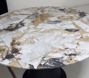 Стол TERAMO 135 GLOSS GRAND JADE SOLID CERAMIC, керамика, поворотн.механизм / Черный каркас, ®DISAUR в Пойковском - poikovskii.mebel24.online | фото 4