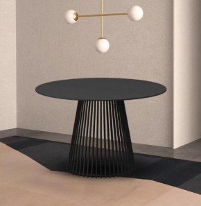 Стол TERNI 120 MATT BLACK MARBLE SOLID CERAMIC Черный мрамор матовый, керамика /Черн.каркас, ®DISAUR в Пойковском - poikovskii.mebel24.online | фото 2