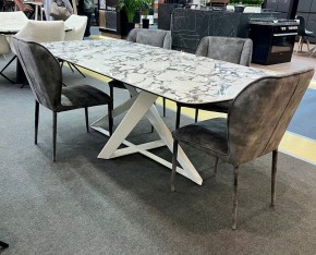 Стол VICENZA 220 BULGARI WHITE, керамика / белый, ®DISAUR в Пойковском - poikovskii.mebel24.online | фото 2