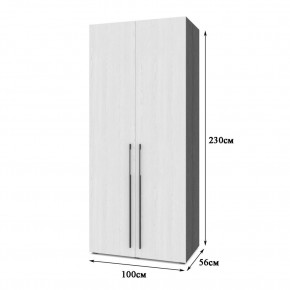 СТОУН С23 Шкаф 2-х створчатый с ящиками (дуб золотой/графит) в Пойковском - poikovskii.mebel24.online | фото 2