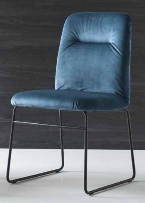 Стул GRETA CB/1904 MET.P15 MATT BLACK/ VENICE S0J OCEAN BLUE в Пойковском - poikovskii.mebel24.online | фото