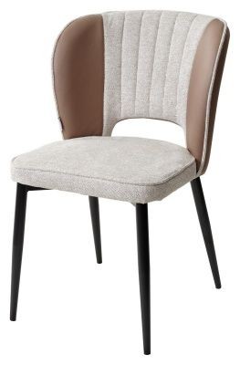 Стул HERMES WZ2042-02 светло-бежевый фактурный велюр/ HK017-31 серо-коричневый PU, М-City в Пойковском - poikovskii.mebel24.online | фото 1