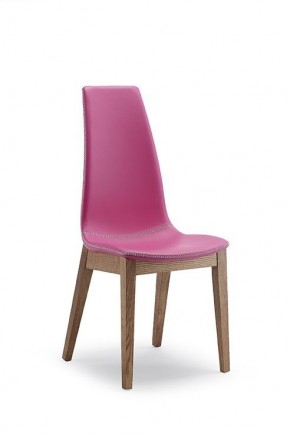 СТУЛ  SELLY, ASH WALNUT 167/ SOFT PIENO FIORE 275 FUSSIA с черн.строчкой в Пойковском - poikovskii.mebel24.online | фото