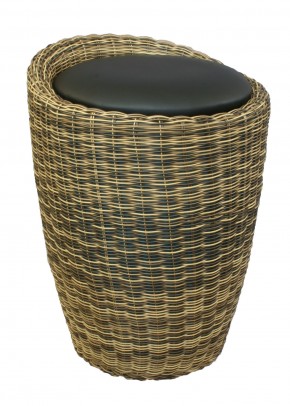Табурет с местом для хранения LM-1100Rattan, чёрный в Пойковском - poikovskii.mebel24.online | фото