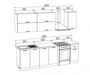 ТЕХНО-3 Кухонный гарнитур 2,0 м Компоновка №2 в Пойковском - poikovskii.mebel24.online | фото