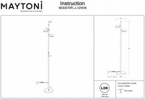 Торшер Maytoni Fad MOD070FL-L12W3K в Пойковском - poikovskii.mebel24.online | фото 3