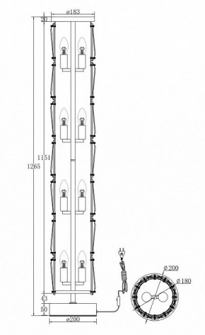Торшер Maytoni Puntes MOD043FL-08G в Пойковском - poikovskii.mebel24.online | фото 3