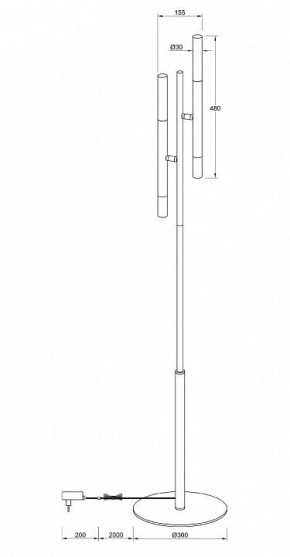 Торшер Maytoni Vigo MOD070FL-02B в Пойковском - poikovskii.mebel24.online | фото 3