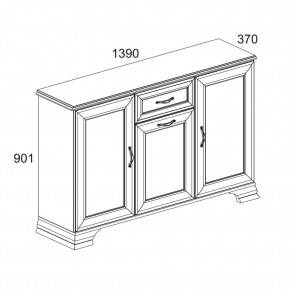 Тумба 3D1S, TIFFANY, цвет вудлайн кремовый в Пойковском - poikovskii.mebel24.online | фото 2