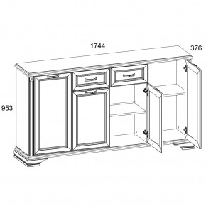 Тумба 4D1S, MONAKO, цвет Сосна винтаж/дуб анкона в Пойковском - poikovskii.mebel24.online | фото 2