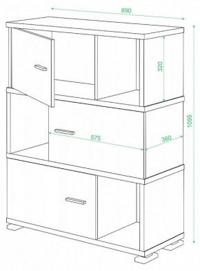 Тумба комбинированная Домино нельсон СБ-30/3 в Пойковском - poikovskii.mebel24.online | фото 2