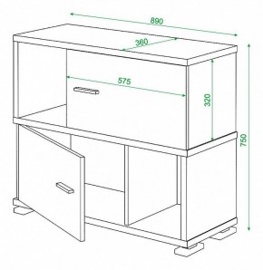 Тумба комбинированная Домино СБ-30/2 в Пойковском - poikovskii.mebel24.online | фото 2