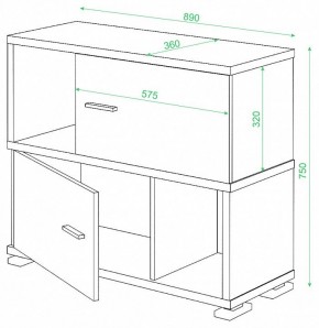 Тумба комбинированная Домино СБ-30/2 в Пойковском - poikovskii.mebel24.online | фото 3