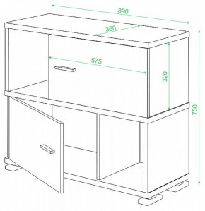 Тумба комбинированная СБ-30/2 в Пойковском - poikovskii.mebel24.online | фото 2