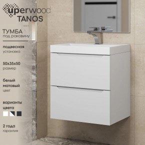 Тумба под раковину Uperwood Tanos 50 см, подвесная, белая матовая в Пойковском - poikovskii.mebel24.online | фото 6