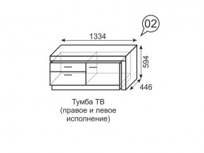 Тумба ТВ Люмен 02 Дуб Сакраменто/Белый снег в Пойковском - poikovskii.mebel24.online | фото 3