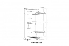 ВИНТЕР - 6.16.1 Шкаф-купе 1600 без зеркала в Пойковском - poikovskii.mebel24.online | фото 2