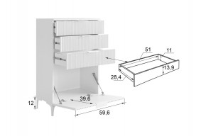 ЗЕФИР Гостиная К1 (белое дерево/белый муар) в Пойковском - poikovskii.mebel24.online | фото 3